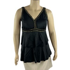 Swim365 Plus Size Tankini Swim Top Black Size 20